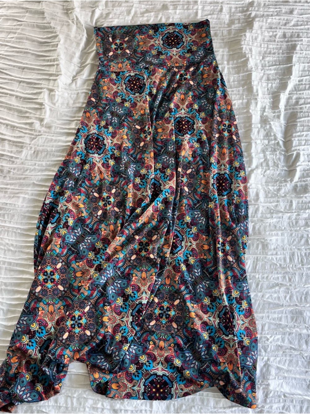 LuLaRoe Teal Multi-Print Maxi Skirt